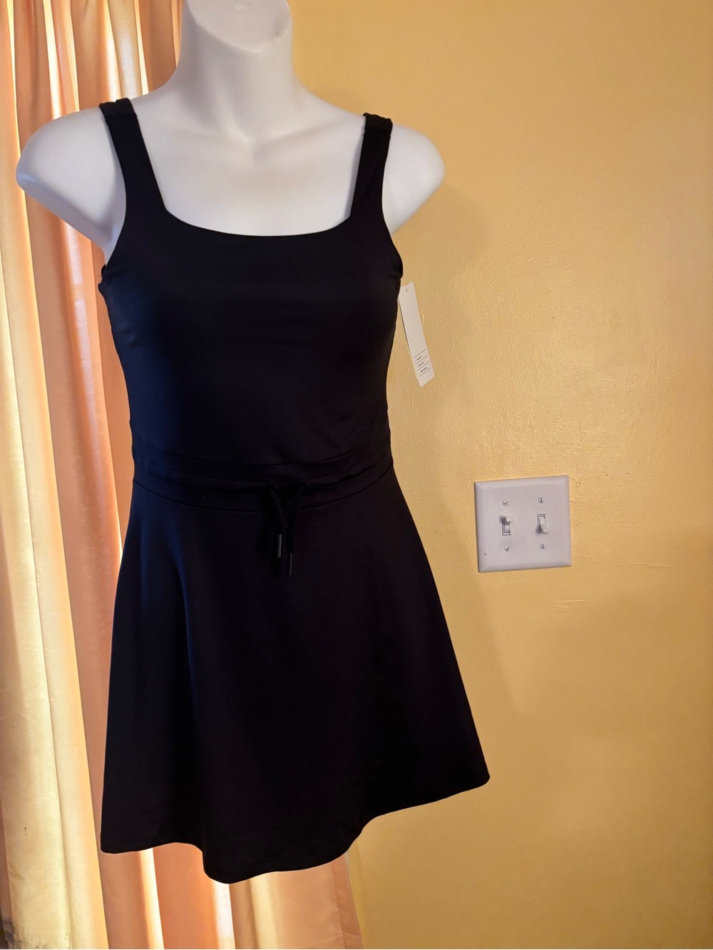 all in motion Black Square-Neck Sleeveless Mini Dress